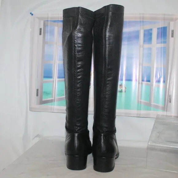 $498 Cole Haan Made in Italy Stretch Leather Tall Knee High Boots Sz 8 - Picture 6 of 13